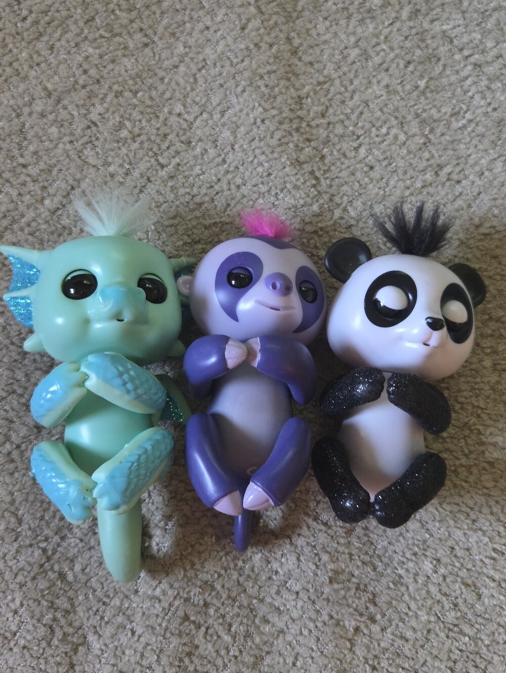 Lot Of 3 Finglerlings Dragon, Panda, Monkey All Working